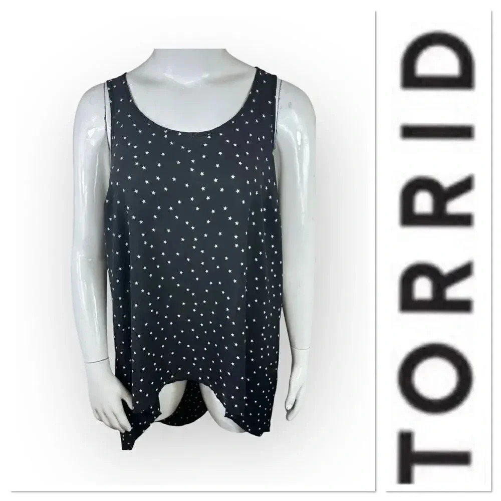 Torrid black top with star print size 0-large/12